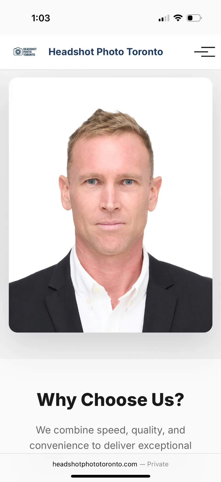 Headshot Photo Toronto Mobile